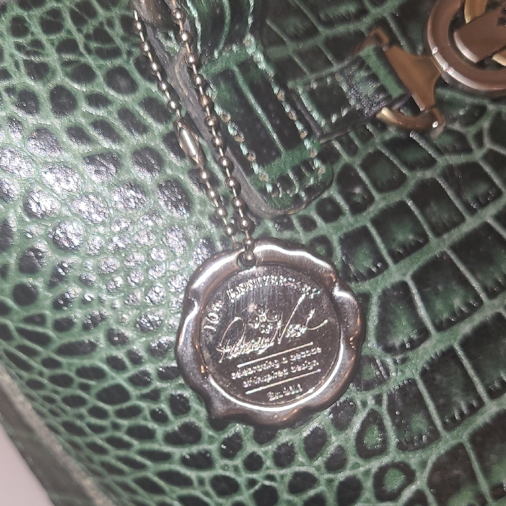 Patricia Nash Green Crocodile Embossed Satchel 10th Year Anniversary W/ Dustbag - Picture 10 of 11